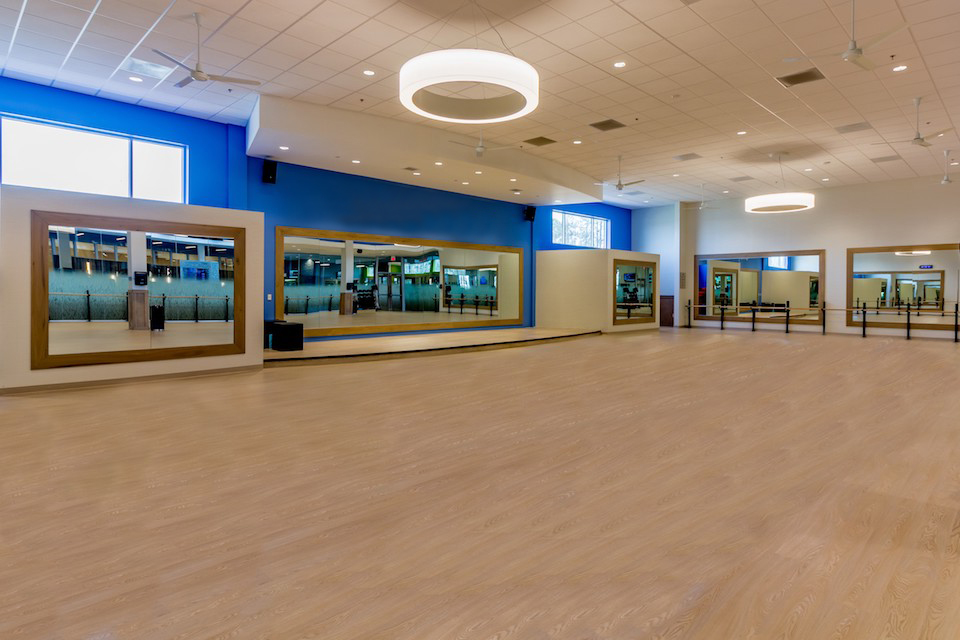 Group Fitness Room for Barre, Les Mills, Zumba, and Silver Sneakers